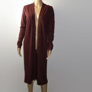Forever21 Long Cardigan Sweater, Sz. S – Burgundy